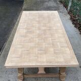 Art Deco extendable monastery table renovated in raw oak 265cm
