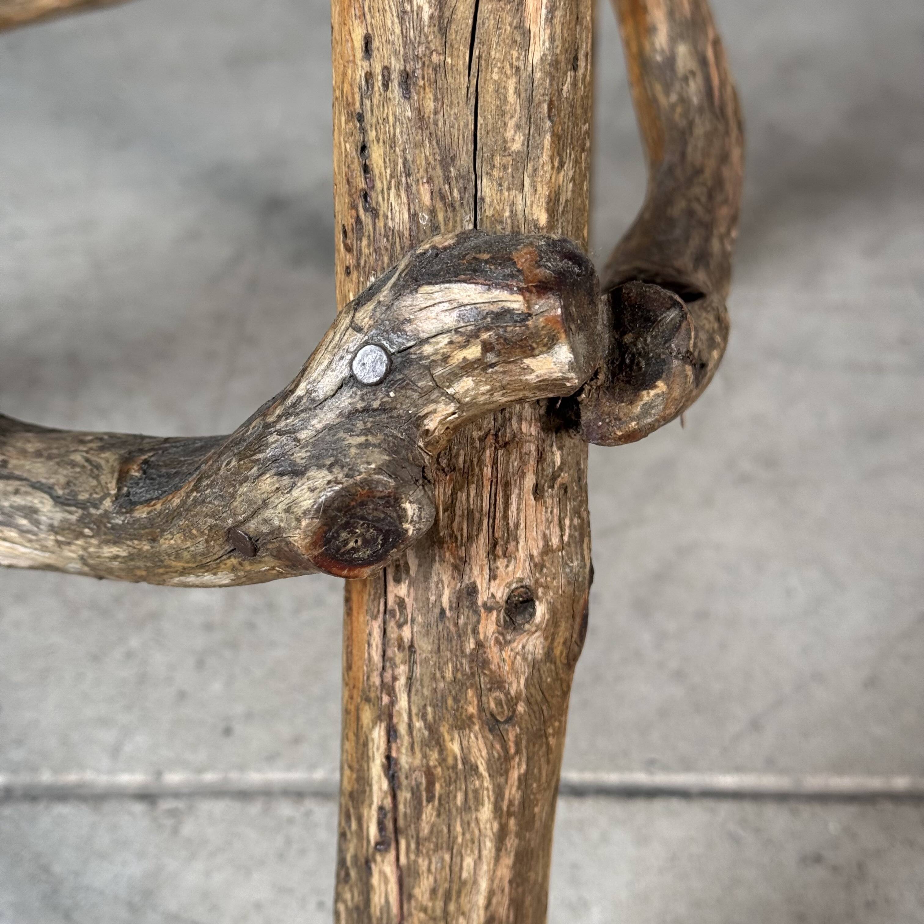 Late 19th Century Rustic Alpine Stool from Valle d'Aosta, Italy