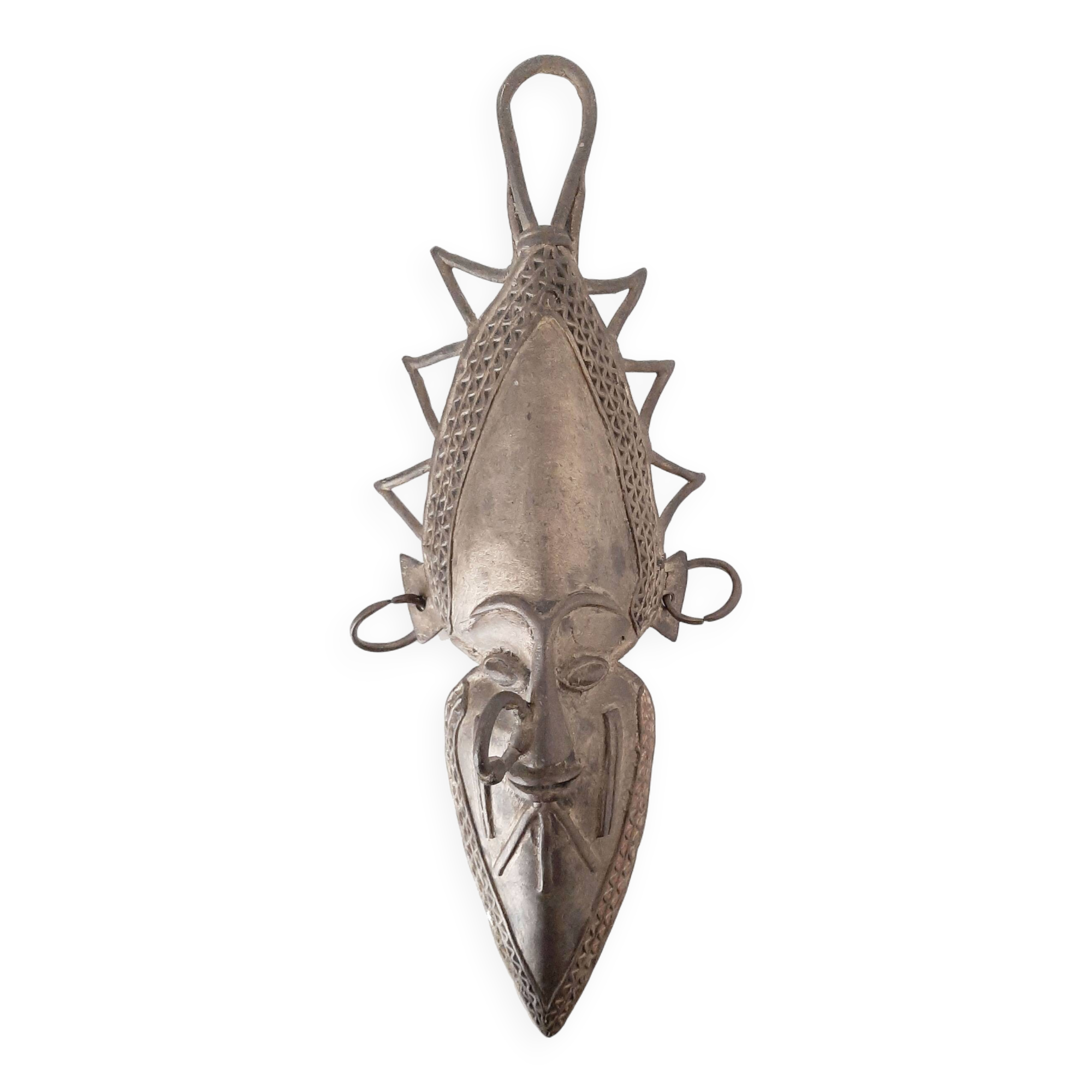 bronze mask, African art H33.5cm