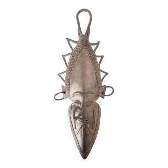 masque bronze ,art africain H33.5cm