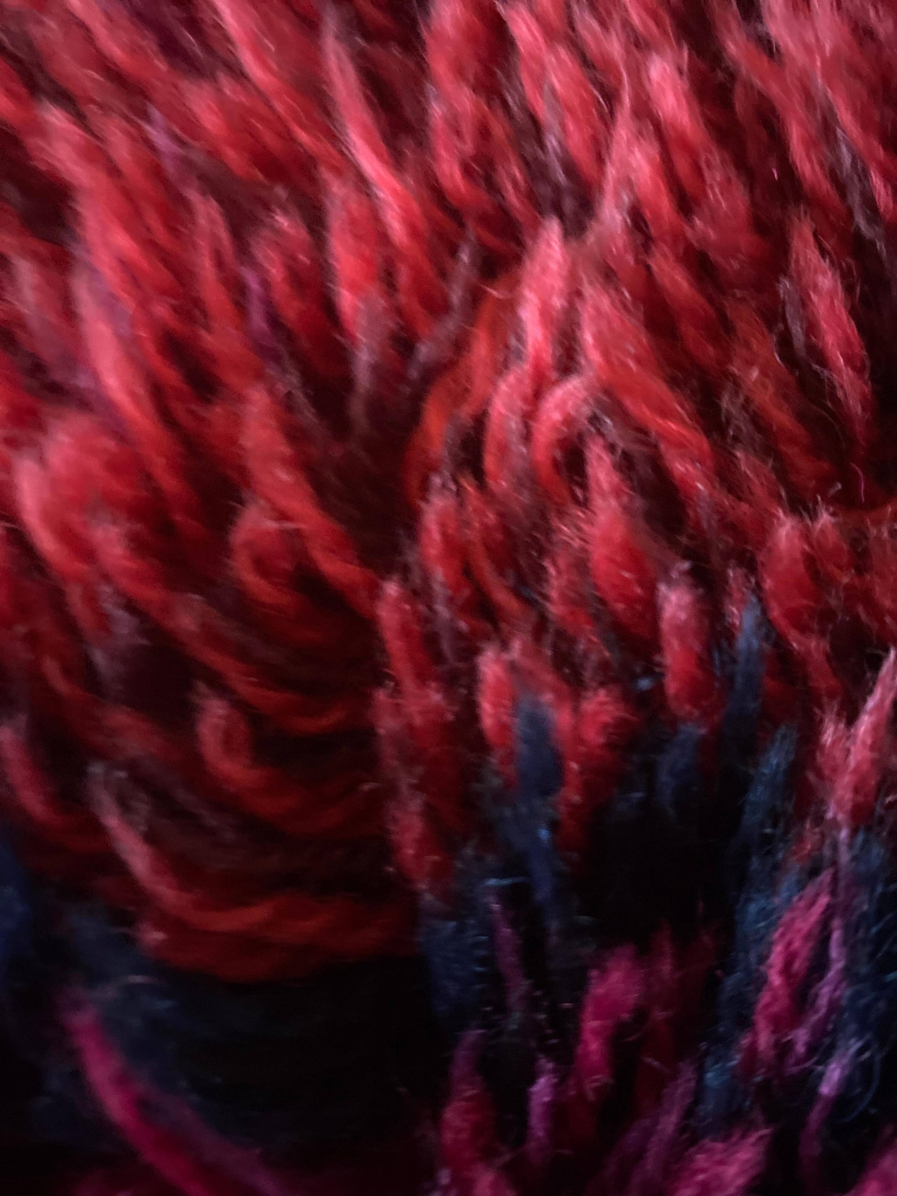 Mid-century Modern Bordeaux Red Rya Rug by Gull-Britt Johansson for NIAB, Sweden