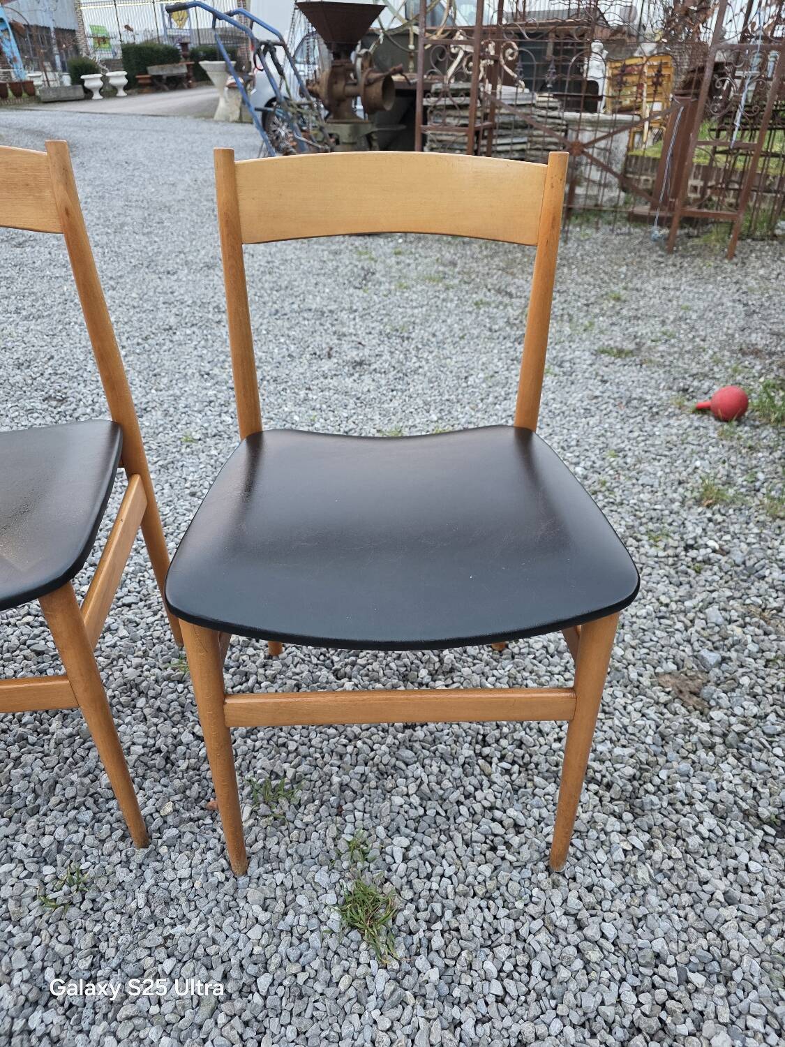 4 Scandinavian beech chairs from the 1960s.