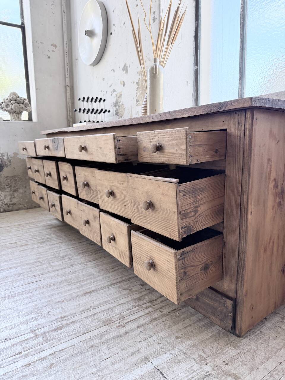 1950s workshop furniture in pine