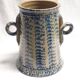 Vinaigrier ancien en grès vernissé – décor bleu éponge – vers 1880–192
