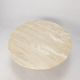 Table basse italienne en travertin, années 1970