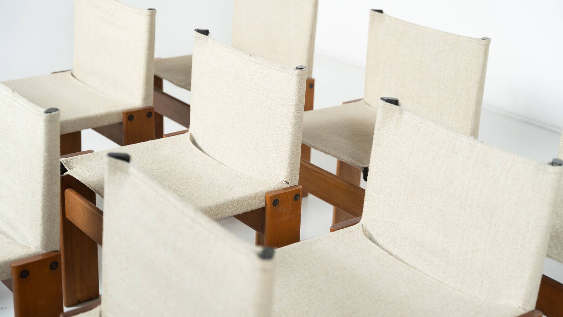 Ensemble de 12 chaises de salle à manger Monk par Afra & Tobia Scarpa pour Molteni, années 1970