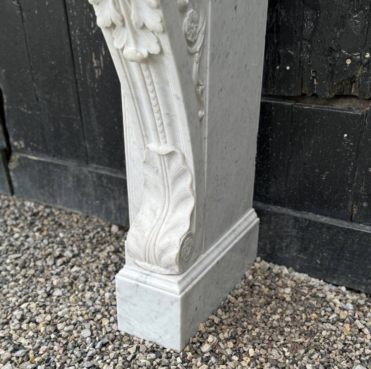 Louis XVI Fireplace In White Carrara Marble Circa 1880