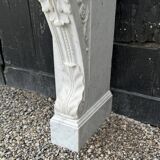 Louis XVI Fireplace In White Carrara Marble Circa 1880