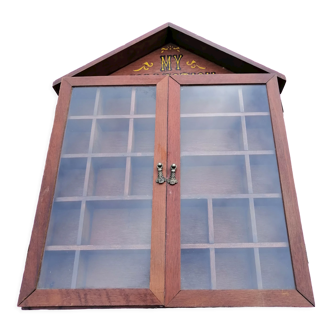 SHOWCASE FOR MINIATURE STYLE VINTAGE WOODEN CHALET WALL