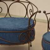 Wrought iron armchairs