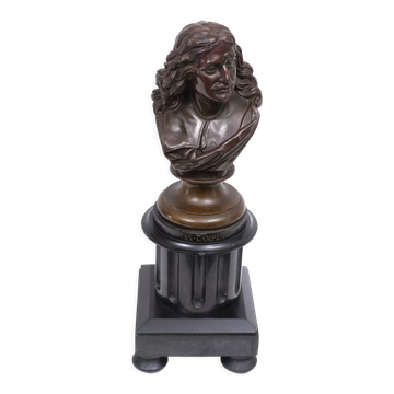 Bronze bust jacob van campen, 1595 - 1675, sculptor jacques elion 1842-1893