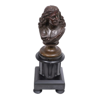 Bronze bust jacob van campen, 1595 - 1675, sculptor jacques elion 1842-1893
