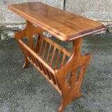 Magazine rack, side table, wood, vintage, 60s