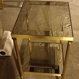 Glass and brass side table