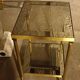 Glass and brass side table