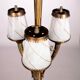 Brass and filigree glass ceiling light, Italian production from the 1940s.