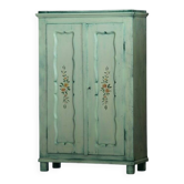 Green hand-painted wardrobe