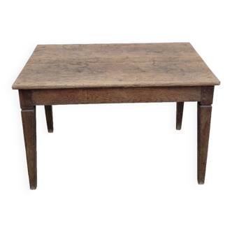 Table de ferme rustique ancienne en chêne massif 19ème -1m12