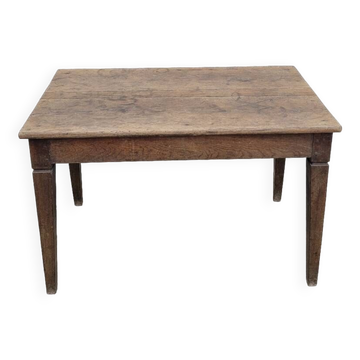 Table de ferme rustique ancienne en chêne massif 19ème -1m12