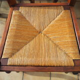 6 mulched chairs, sheep's bone, solid wood