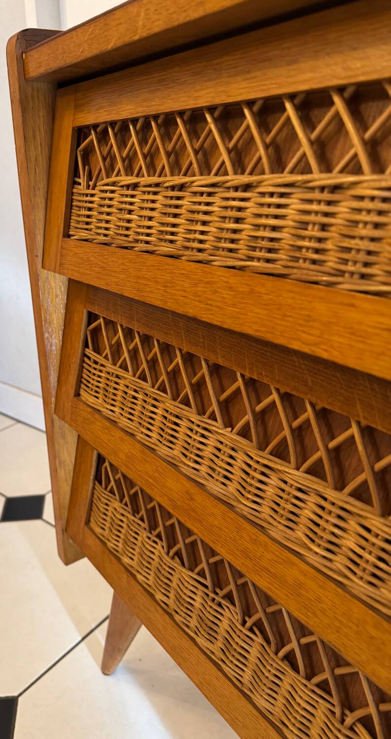 Vintage chest of drawers with compass feet