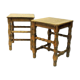 Swedish Pine stool pair in barock style 1920s