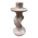 Bougeoir en albâtre rose