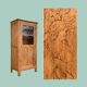 Parisian cabinet glazed raw wood nymphs and carved art nouveau decorations