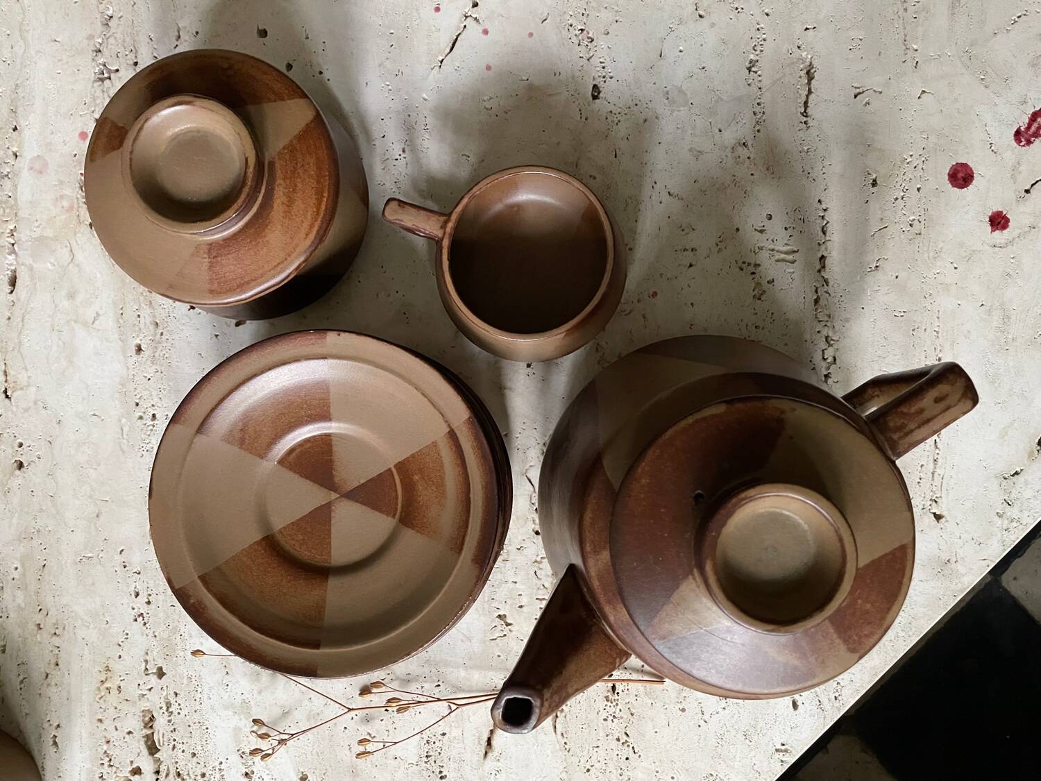 Japanese-style stoneware tea or coffee service