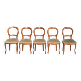 5 vintage Louis Philippe dining chairs Solid curved wood