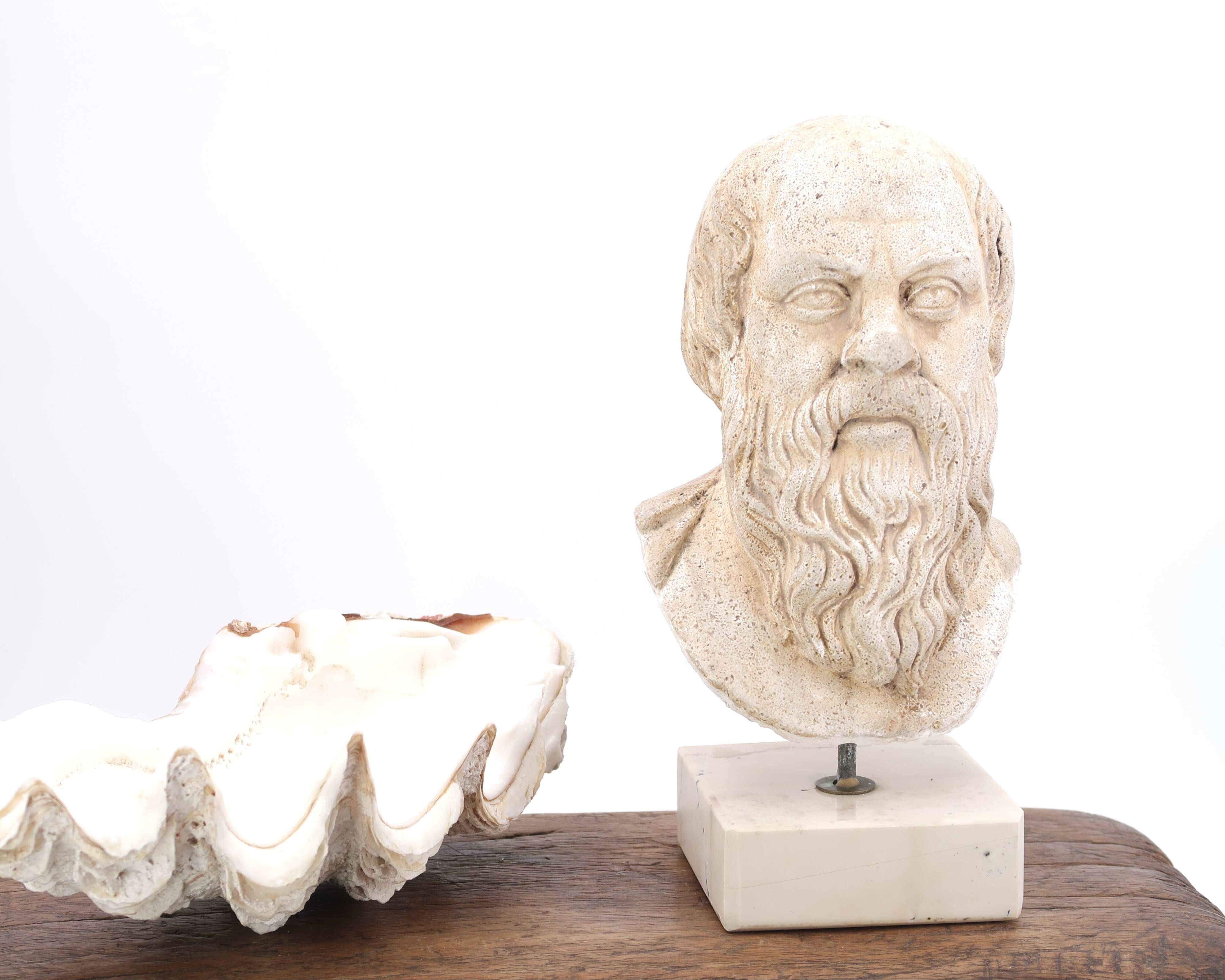 Plaster bust of a Greek man Socrates, 1970s