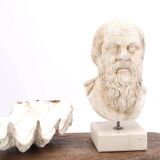Plaster bust of a Greek man Socrates, 1970s