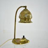 Brass Glass Vintage Table Lamp Style Vienna Secession, 1930s, Austria