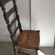 High chair with rush seating