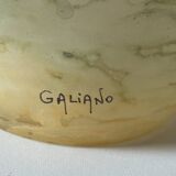 Acidulated art glass vase signed Galiano vintage 80s