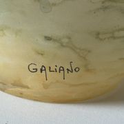 Acidulated art glass vase signed Galiano vintage 80s