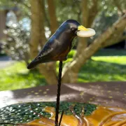 Ceramic cheese platter Vallauris, crow and tree, years