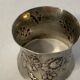 Art Nouveau round silver towel decoration of flowers around 1900