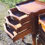 Pair of cherry bedside tables 3 drawers