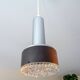 Space age pendant lamp, glass and chrome for staff, germany 1970