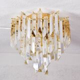 Mid-century modern Italian Venini chandelier in Murano glass Triedri