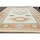 1970s vintage Turkish Oushak handmade wool cotton beige area rug 127x186
