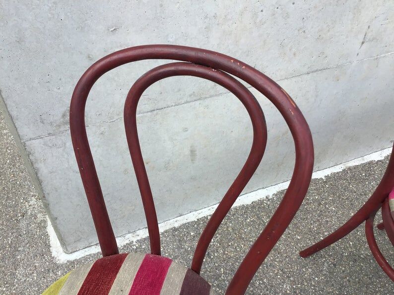 Set de 4 chaises bistrot viennoise bois courbé