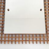 Mirror 65x51cm vintage rattan 1950