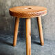 Vintage Scandinavian design solid pine tripod stool