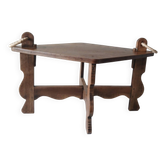 Table basse brutaliste années 50 – Chêne massif – Assemblage artisanal