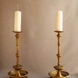 Bronze candlesticks from the end of the 19th century to the beginning of the 20th century. bronze candles.candiles.