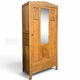 Parisian Art Deco wardrobe in raw oak, renovated.