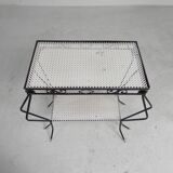 Vintage sculptural steel, (Mategot style) side table, 1950s