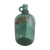 Green glass whiskey bottle